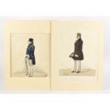 Two Robert Dighton (1752-1814) coloured engraved portraits, featuring gentlemen in formal attire,