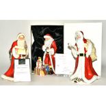 Three Royal Doulton figures with a Father Christmas theme, HN3399 Father Christmas signed by Michael