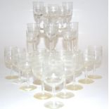 A small quantity of 19th Century and later drinking glasses, all with etched spiral twist