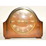 A Smiths Enfield mahogany cased mantle clock, with gilt Roman numerals, height 23.5cm