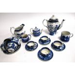 A 20th Century part blue and white Old Willow Pattern service by Booths, to include coffee pot,
