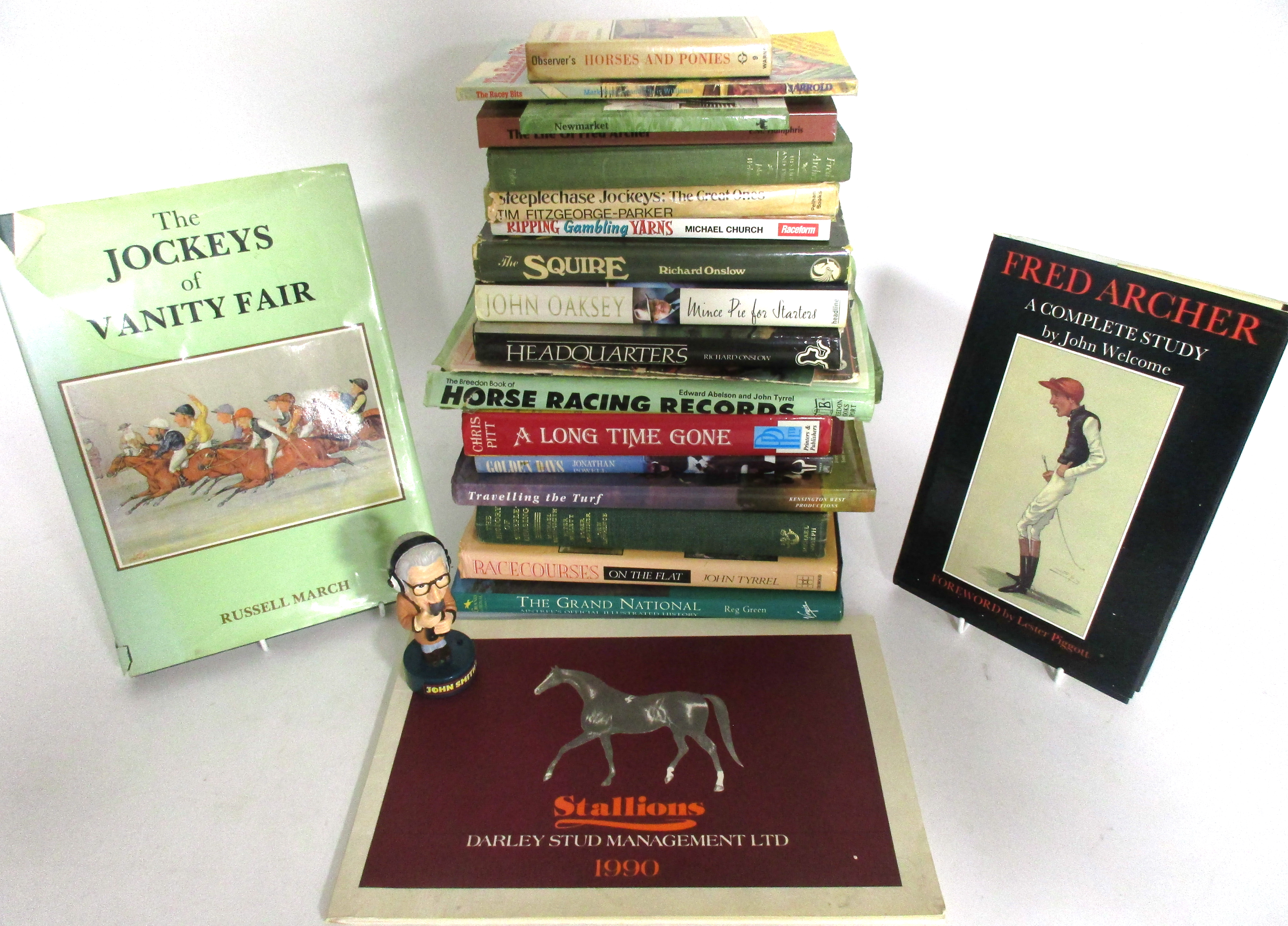 A quantity of books with horse racing as subject, to include 'The Jockeys of Vanity Fair' by Russell