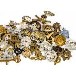 An assortment of British cap badges, approx 60, comprising 3rd Kings Own Hussars, The Royal Irish