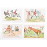 A substantial collection of Tom Browne postcards, comic cartoon subjects including cricket, army,