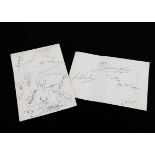 Two signed menu cards, signed by late 1960s, early 1970s Liverpool members, including Phil