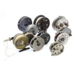 An assortment of various reels, to include Allcocks, Garcia Mitchell 710, Shakespeare Speedex,