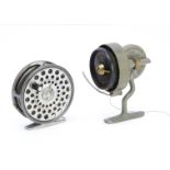 A Hardy LRH Lightweight reel, 3¼", together with a Hardy 'Hardex' reel, AF (2)