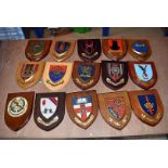 An assortment of Regiment wall plaques, including Reserve Training and Mobilisation Centre, 21 Field