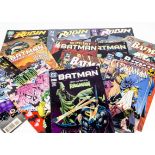 A large collection of DC Batman comics, together with a few Robin and Catwoman examples, 1990's