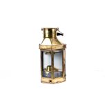 A WWI period Bulpitts Ltd of Birmingham brass ships cabin lantern, dated 1915 and stamped to the