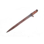A Lee Enfield bayonet, converted to a trench fighting knife, with 29.5cm long double sided blade