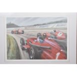 R.A Nockolds limited edition print, German Grand Prix 1957, raced at the Nurburgring, the image