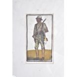 Military prints, coloured drypoint etching of 'Tirailleurs Senegalais Caporal Clarion', artist's