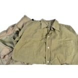 A WWII period Japanese Shirt and Trousers, Summer issue in green, AF