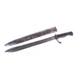 A German 98/05 Sawback Transional bayonet, by Stahl Blume, with high ear and steel back plate to the