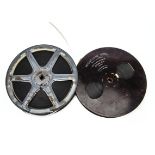 Two vintage film reels of Football Coaching, the 16mm films entitled 'Part 1 'Methods of