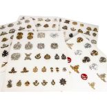 A large collection of 200+ cap badges and staybrights, various regiments, to include Royal