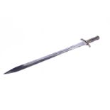 A Brunswick 1937 1st pattern sword bayonet, the double edged blade unmarked, leading to the one