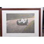 R.A Nockolds limited edition print, 'Mercedes Impression', depicting Richard Seaman driving his