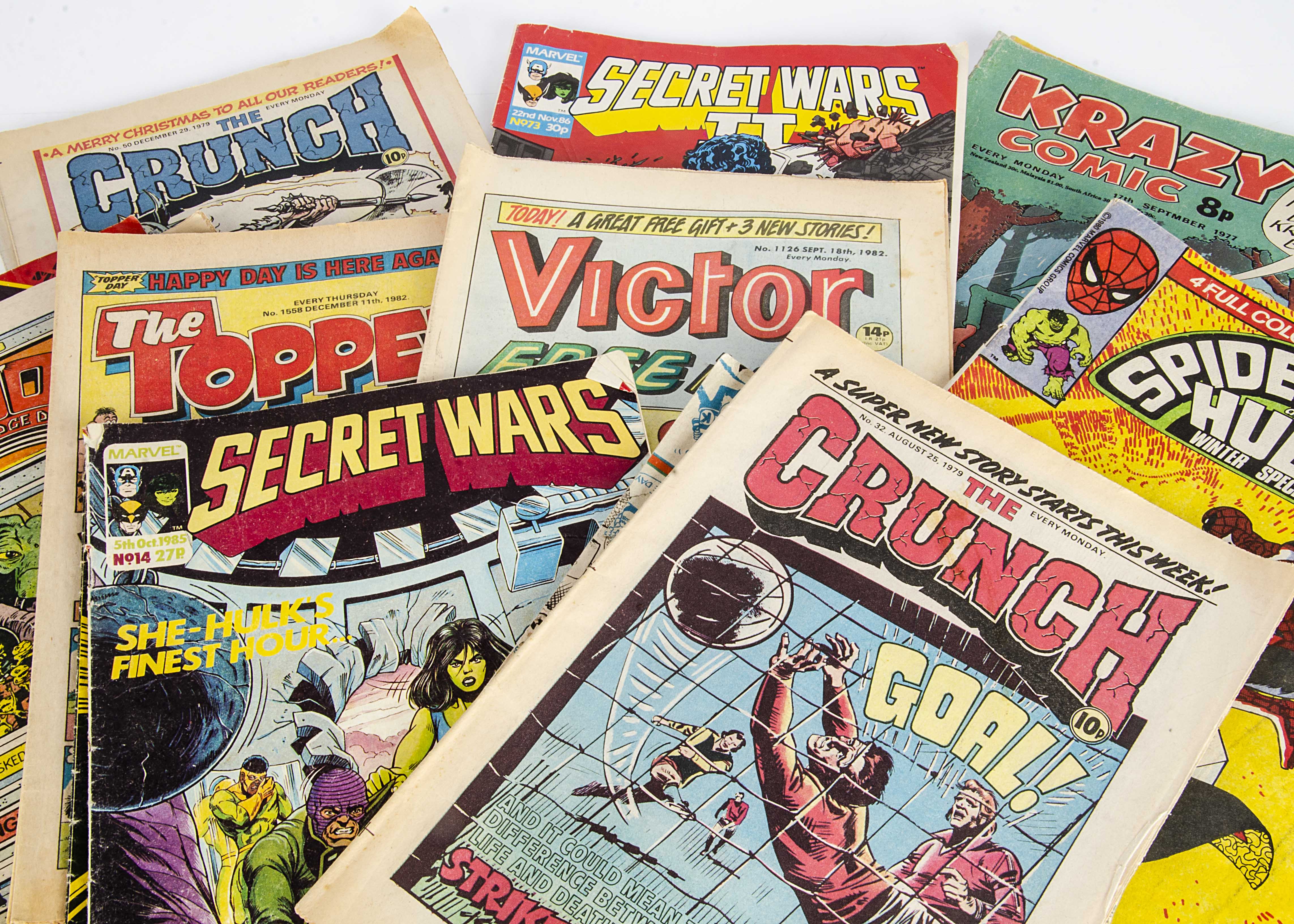 A large collection of 1970s and 1980s comics, to include Marvel, Buddy, The Topper, Victor, Spider-