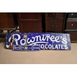 A large Rowntree's Chocolates enamel sign, with later painted 'Makers of H.M the King' to centre,