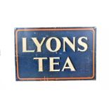 Two Original Brooke Bond and Lyons Advertising Signs, two printed tin signs Brooke Bond Tea black