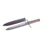 A rare early Italian 1935 MSVN fighting knife, with unmarked blade, with wooden handle/grip, with