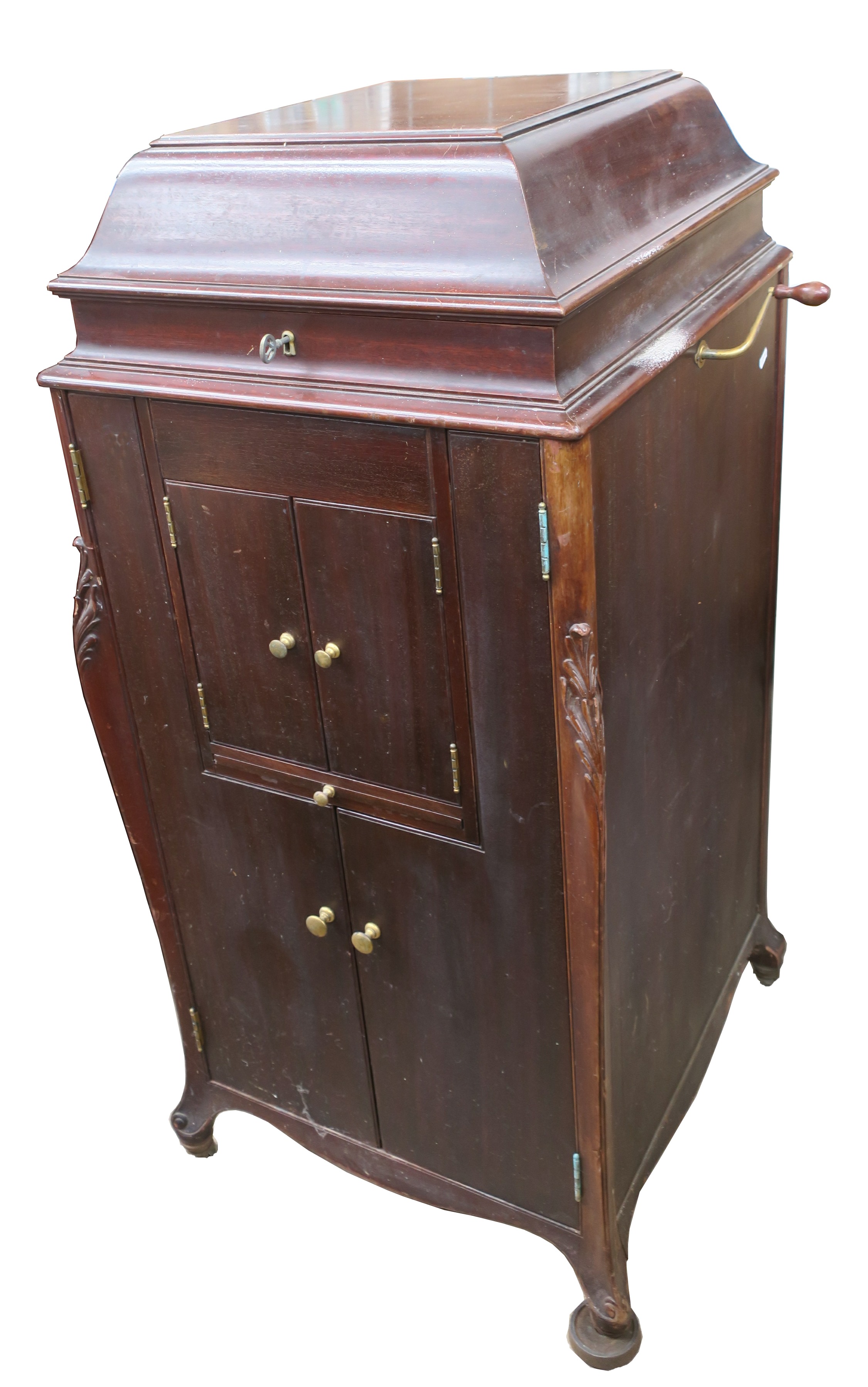 A cabinet gramophone, Victrola XVII, in mahogany case with gilt fittings, Victor Exhibition soundbox