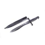 A Spanish M1941 knife bayonet, by Toledo, marked 2761 F to the blade and U to the guard, complete