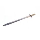 A Brunswick 1847 2nd pattern sword bayonet, marked Enfield GS to the double edged blade, with E6