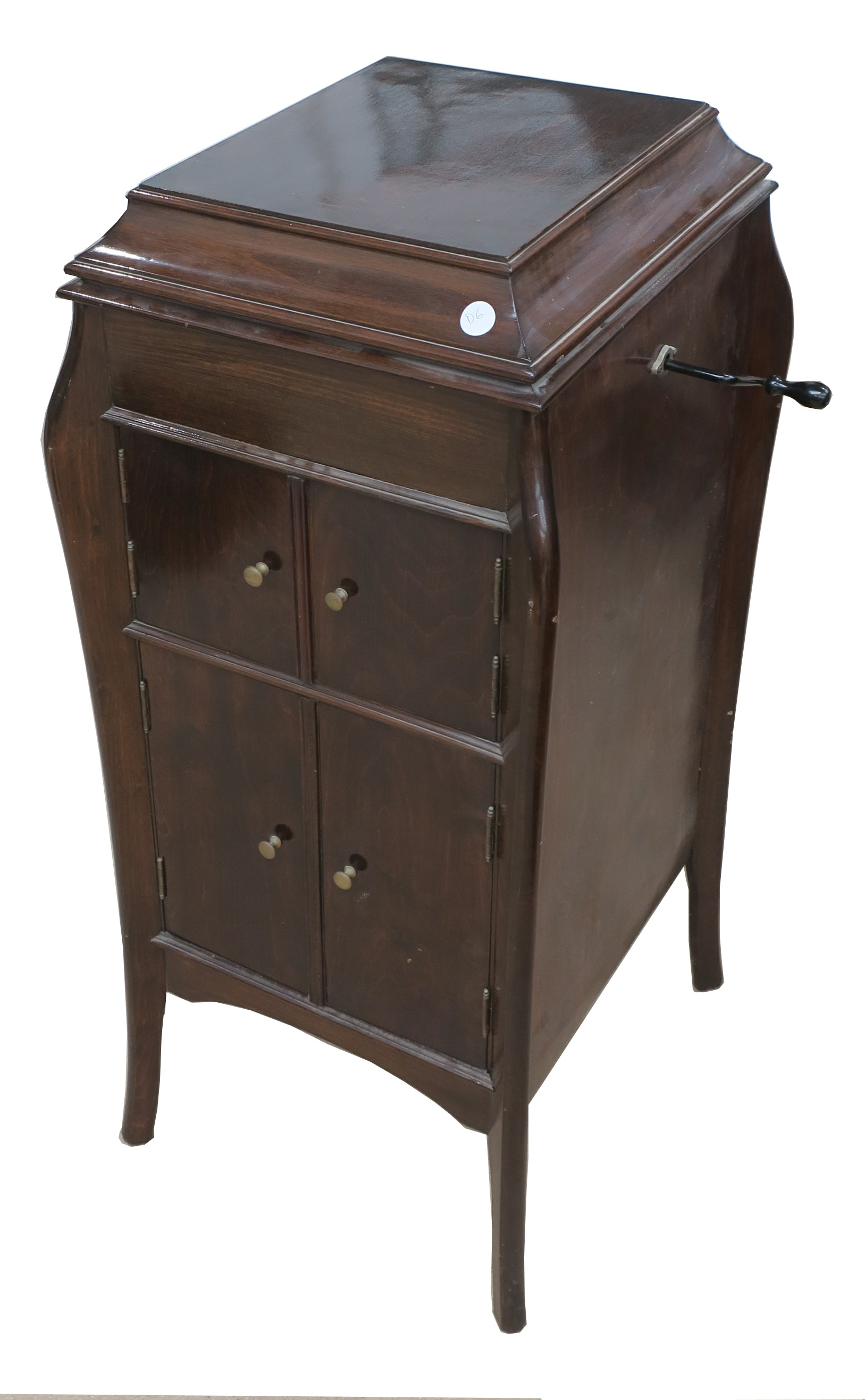 A cabinet gramophone, Apollo, in mahogany case, with Apollo Junior soundbox (gaskets decayed, motor - Image 2 of 2