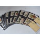 A complete set of Canastas Flowers postcard size, 30 silks, no folders, sold with two empty folders,