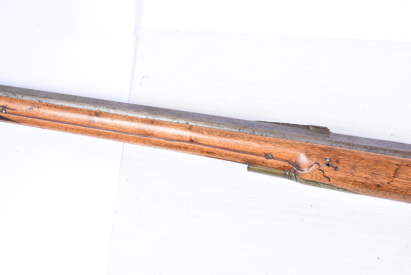 An Reproduction Austrian Decorative percussion cap carbine, with decoratively carved wooden stock, - Image 6 of 6