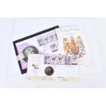 A small collection of Charles and Diana items, including a £5 coin FDC, a Royal Wedding programme