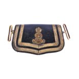 An Edward VII Yeomanry Officer's Belt pouch, the black pouch with Crowned ERVII cipher with two