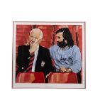 Manchester United, a print of Matt Busby and George Best, titled 'Almost Full-Time', signed George