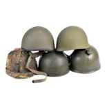 A tank driver's Bump helmet, together with a selection of five other helmets, comprising of a