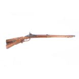 An Reproduction Austrian Decorative percussion cap carbine, with decoratively carved wooden stock,