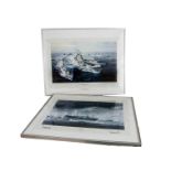 Robert Taylor Signed Prints, two prints framed with Perspex, South Atlantic Task Force, signed