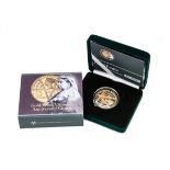 A modern Royal Mint UK 2001 Gold Proof Victorian Anniversary Crown, in fitted box with certificate