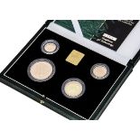 A modern Royal Mint The 2001 UK Gold Proof Four Coin Sovereign Collection, £5, £2, full sovereign