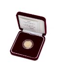 A modern Royal Mint The 2006 £1 Gold Proof Coin, in fitted box with certificate no. 1418, approx