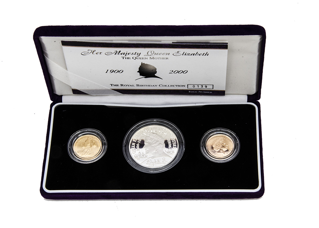 A Royal Mint Her Majesty Queen Elizabeth The Queen Mother The Royal Birthday Collection set, the