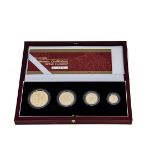 A modern Royal Mint 2002 UK Gold Proof Britannia Collection Four Coin Set, in fitted box with