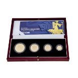 A modern Royal Mint 2001 UK Gold Proof Britannia Collection Four Coin Set, in fitted box with