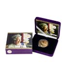 A modern Royal Mint UK 2002 Gold Proof Commemorative Crown, celebrating Her Majesty The Queen 1952