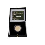 A modern Royal Mint UK Gold Proof £2 Coin, commemorating the Fiftieth Anniversary of the Double