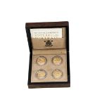 A Royal Mint Queen Elizabeth II Sovereign Portrait Collection, the fitted box containing four full