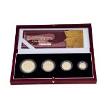 A modern Royal Mint 2003 UK Gold Proof Britannia Collection Four Coin Set, in fitted box with