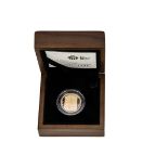 A modern Royal Mint The 2008 UK Royal Shield of Arms £1 Gold Proof Coin, in fitted box with